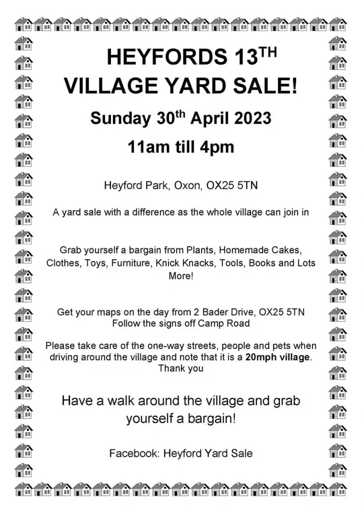 Heyfords 13th Village Yard Sale!